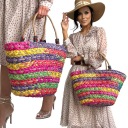 СУМКА БОЛЬШАЯ ЖЕНСКАЯ СУМОЧКА ЛЕТНЯЯ ПЛЯЖНАЯ ШОППЕР КОРЗИНА СОЛОМОЧНЫЙ ЦВЕТ