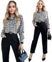 БЛУЗКА ЖЕНСКАЯ, элегантная, с рисунком, пуговицы, воротник.