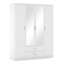 Шкаф РОМЕК 160 см белый с зеркалом и ящиками