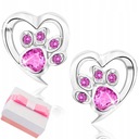 СЕРЕБРЯНЫЕ СЕРЬГИ НА ЛАПКИ ДЕВОЧКИ, СЕРЬГИ-ПУСТЫ, РОЗОВЫЕ