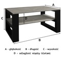 Stolik kawowy stół drewniane nogi BIAŁY CZARNY Marka inna