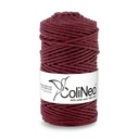 Плетеная нить для макраме ColiNea 100% хлопок, 3мм 100м, бордовая