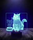 3D-светодиодный ночник Hungry Kitty с чашей с гравировкой