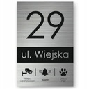 ЭЛЕГАНТНАЯ АЛЮМИНИЕВАЯ АДРЕСНАЯ ТАБЛИЧКА НОМЕР ДОМА 50Х70см ДИБОНД 3мм