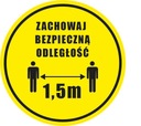Наклейка «ДЕРЖИТЕ БЕЗОПАСНОЕ РАССТОЯНИЕ 1,5 М»