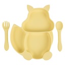 SILIKONOWY TALERZ Z PRZYSSAWKĄ + SZTUĆCE LISEK