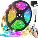 СВЕТОДИОДНАЯ ЛЕНТА SMD ВОДОНЕПРОНИЦАЕМАЯ 5M RGB ЦВЕТНАЯ + IP44 ПУЛЬТ ДИСТАНЦИОННОГО УПРАВЛЕНИЯ