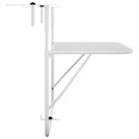 vidaXL Balkónový stolík, biely, 60x40 cm, oceľový Farba biela
