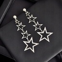 Серебряные длинные серьги-подвески со звездами Star Star 125мм