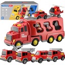 БОЛЬШОЙ КОМПЛЕКТ ПОЖАРНАЯ АВТОМОБИЛЬ ЭВАКУАТОР 7в1 ЗВУКОВЫЙ ЛЕГКИЙ ГРУЗОВИК ВУПИ