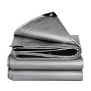 УНИВЕРСАЛЬНЫЙ БРЕЗЕНТ 4х5М, ТОЛСТЫЙ СЕРЕБРЯНЫЙ, С РОГАМИ В РОГАХ