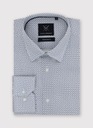 Biała koszula męska w granatowy wzór Regular Fit Pako Lorente r. M Wzór dominujący mix wzorów
