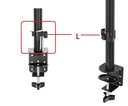 Кронштейн для трех настольных мониторов диагональю 10–27 дюймов.