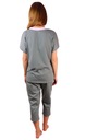 Женская хлопковая пижама с брюками с V-образным вырезом 3/4 L