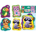 БОЛЬШОЙ ПАЗЛ ИЗ ПЕНЫ «ДОМАШНИЕ ЖИВОТНЫЕ» 4 ИЗОБРАЖЕНИЯ КОТЕНОК СОБАКА ПОПУГАЙ ЕНОТ