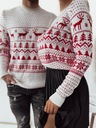 Pánsky vianočný sveter ecru svetielka nórske vzory CHRISTMAS Odtieň ecru