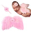 Милый наряд для новорожденной малышки, крылья ангела, фотосессия, розовый.