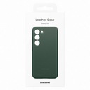 Chrbát Samsung Leather Cover pre Galaxy S23 zelený Materiál prírodná koža