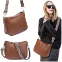 TOREBKA DAMSKA TORBA NA RAMIĘ SKÓRZANA MIEJSKA POJEMNA BRĄZOWA LISTONOSZKA