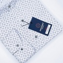 Elegantná vizitková modrá pánska košeľa na stojačiku s lycrou SLIM-FIT Kolekcia Eleganckie & casual (na co dzień)
