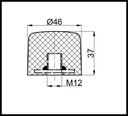 Vibroizolátor/odrazový mostík/nárazník/pätka Polyuretán vnútorný závit M12 EAN (GTIN) 5906293433028