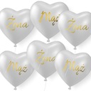 Набор свадебных шаров с золотой надписью Husband Wife Hearts