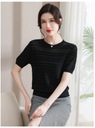 Knitted T Shirt Women Tops Mujer Camisetas Fashion Oblasť tlače žiadna tlač