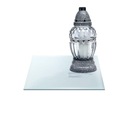 СТЕКЛЯННЫЙ ПОДСВЕЧНИК с ЗЕРКАЛОМ 569h 40x40см