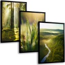 НАБОР ИЗ 3 ГОСТИНАЯ КАРТИНЫ РАМКИ ПЛАКАТЫ ЛЕС ГОРЫ ПРИРОДА ПЕЙЗАЖ