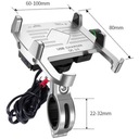 УНИВЕРСАЛЬНИЙ АЛЮМИНИЕВЫЙ ДЕРЖАТЕЛЬ МОТОЦИКЛЕТНЫЙ +USB QC изображение 3