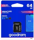 КАРТА ПАМЯТИ MICRO SD SDXC GOODRAM 64 ГБ КЛАСС 10 UHS-I + АДАПТЕР SD