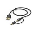 Кабель micro USB Hama 2-в-1 с адаптером USB Type-C, 1 м