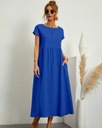 Sukienka MAXI Bawełniana Lniana Letnia Luźny Styl minimalizm