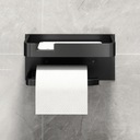 Uchwyt na papier toaletowy czarny z półką metalowy mocny wieszak klej Wysokość produktu 9.5 cm