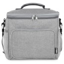 ТВЕРДАЯ ТЕРМОСУМКА ДЛЯ ПИКНИКА С 2 ОТДЕЛЕНИЯМИ + КАРМАНЫ ПОЛОСКА СЕРАЯ