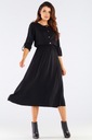 Sukienka midi z rękawami kimono czarna A452 r L