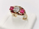 prsteň zlato 14K 585 rubíny 0,62 ct diamant briliant 0,73 ct certifikát Hmotnosť 2.54 g