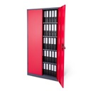 Металлический офисный шкаф для документов GDPR, антрацитовый и красный