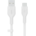 Гибкий кабель Belkin Boost USB-A — USB-C, 1 м, 20 В, с зажимом, силиконовый, белый