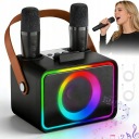 БЕЗДРОТОВИЙ ПЕРЕНОСНИЙ КАРАОКЕ-НАБІР RGB 2 МІКРОФОНИ USB