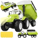 ОГРОМНЫЙ ТРАКТОР XXL С ПРИЦЕПОМ-САМОСВАЛОМ, БЕНТРОМ, ТЮКОМ, СОЛОМОЙ, СВЕТАМИ, ЗВУКОМ