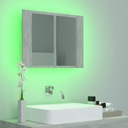 vidaXL Kúpeľňová skrinka so zrkadlom a LED, sivá betónová, 60x12x45 cm Šírka nábytku 60 cm