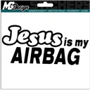 NAKLEJKA na samochód JESUS IS MY AIRBAG Jezus PODUSZKA POWIETRZNA 15x7 FUN