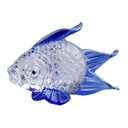 Z číreho skla figúrka zlatej rybky Craft Decor Socha zvieraťa Malá ručne vyrobená modrá Materiál drevo