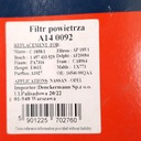 FILTRO AIRE RENAULT MEGANE 1.4 A140092/DEC DENCKERMANN 