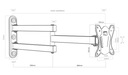 ДЕРЖАТЕЛЬ ТВ-МОНИТОРА длиной 60 см, 10-32 дюйма, поворот на 90 градусов