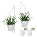 KWIETNIK NA ŚCIANĘ WISZĄCY ŚCIENNY 2 SZT.METAL BIAŁY NA ROŚLINY DO SALONU,