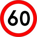 Знак ограничения скорости Б-33. до 60 км/ч 600 I поколения