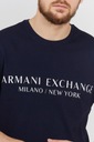 ARMANI EXCHANGE Tmavomodré pánske tričko s logom r S Značka Armani Exchange