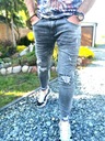 Spodnie męskie jeansowe szare dziury slim MS 32 Rozmiar 32